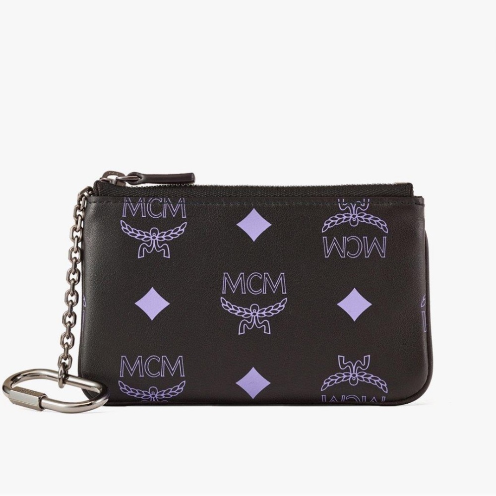 NWT MCM Key Pouch in Color Splash Logo Leather